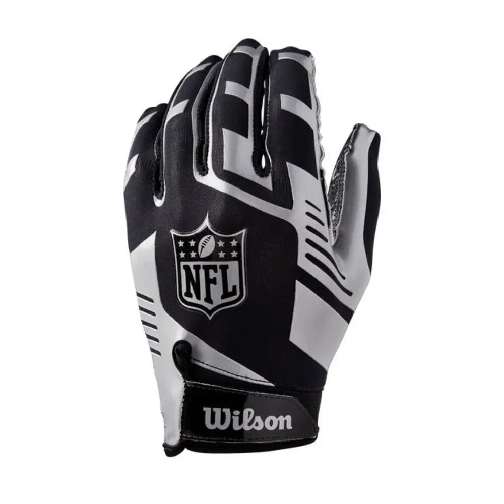 NWT Raiders Colors NFL Team Stretch Fit YOUTH Receiver‎ Gloves Wilson Football